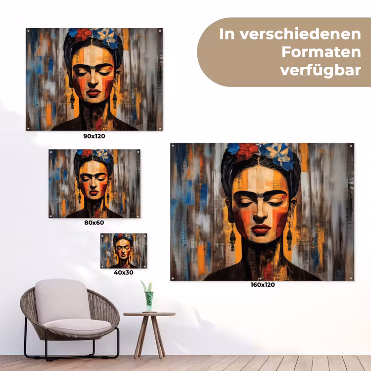 Portret - Vrouw - Bloemen tuinposter los doek klein -Xsfeer9_DE