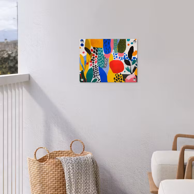 Stippen - Vormen - Modern - Kleuren tuinposter los doek klein -sfeer8