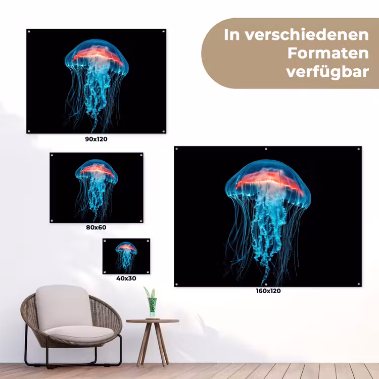 Kwal - Tentakels - Blauw - Licht tuinposter los doek klein -Xsfeer9_DE