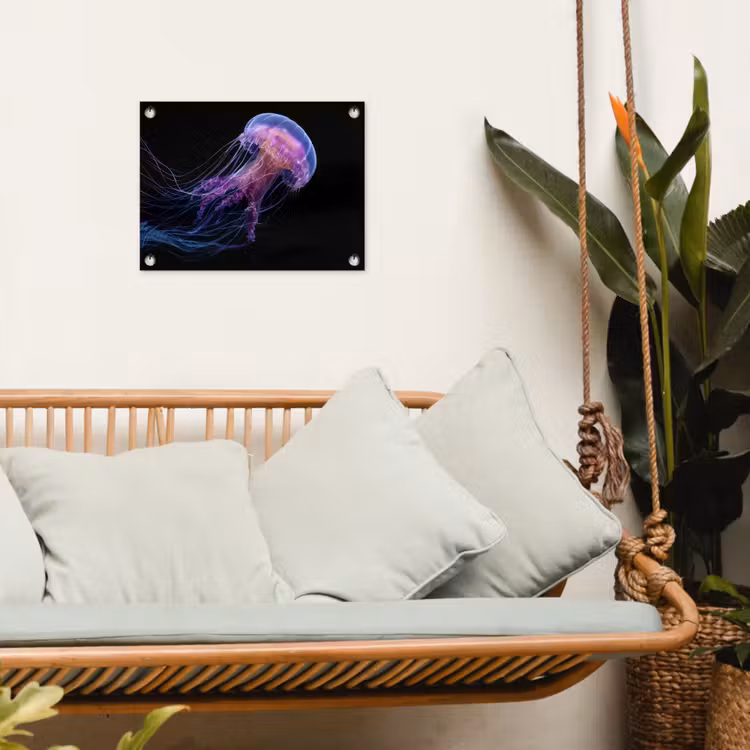 Kwal - Doorzichtig - Roze - Tentakels tuinposter los doek klein -sfeer7