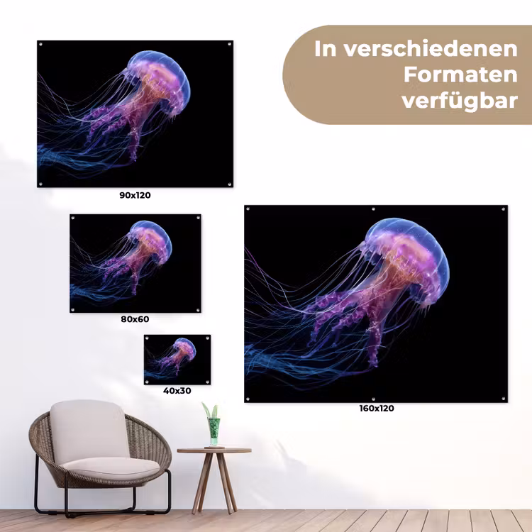 Kwal - Doorzichtig - Roze - Tentakels tuinposter los doek klein -Xsfeer9_DE