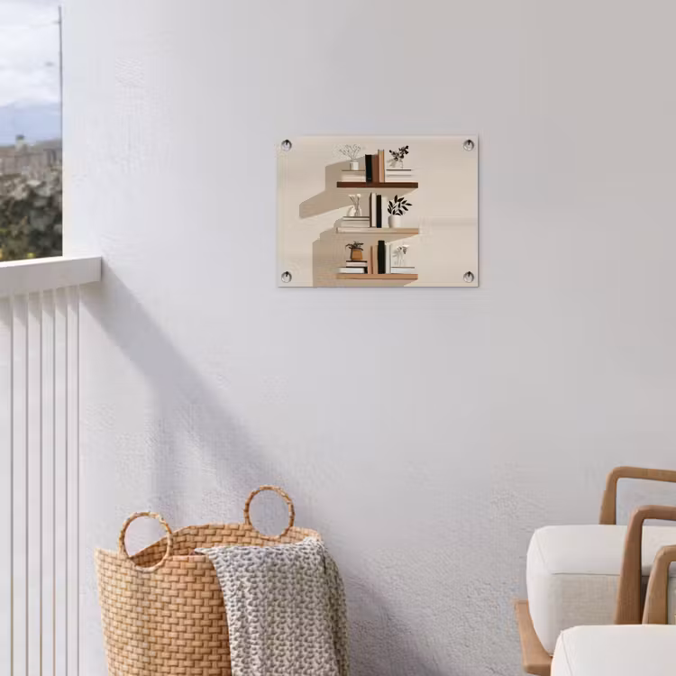 Plankjes - Boeken - Vaasjes - Planten tuinposter los doek klein -sfeer8