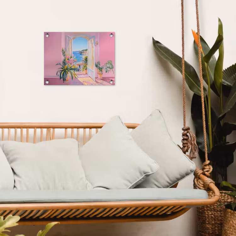 Roze - Buiten - Verf tuinposter los doek klein -sfeer7