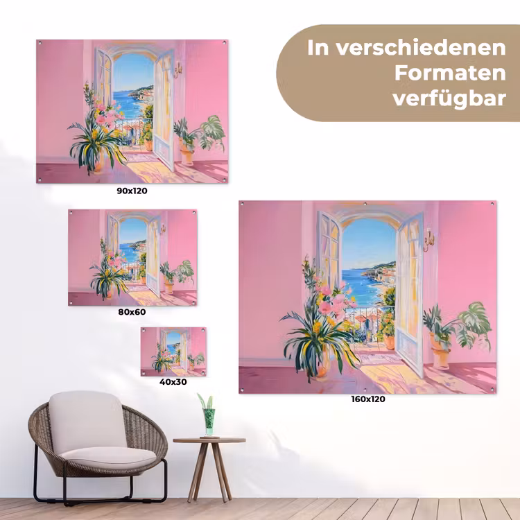 Roze - Buiten - Verf tuinposter los doek klein -Xsfeer9_DE