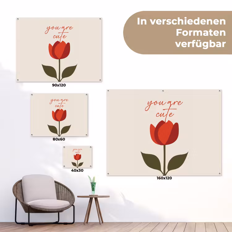 Roos - Rood - Bloem - Valentijn tuinposter los doek klein -Xsfeer9_DE