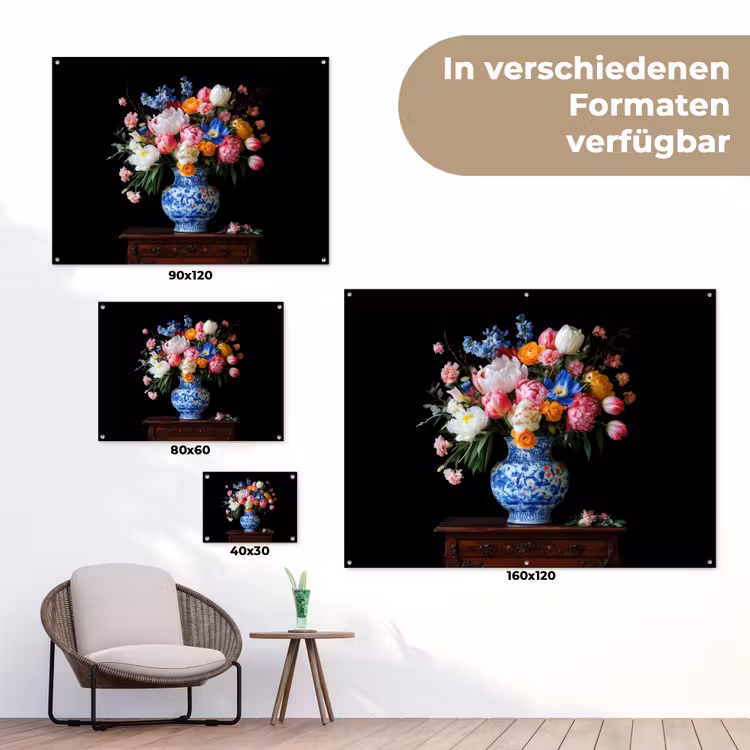 Rozen - Bloemen - Vaas - Boeket tuinposter los doek klein -Xsfeer9_DE