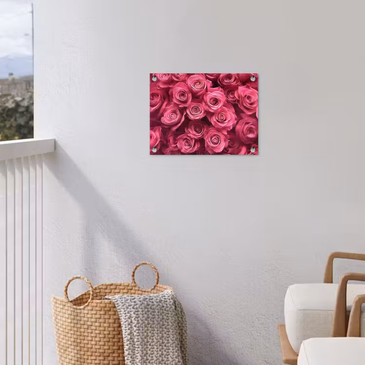 Rozen - Pink - Bloem tuinposter los doek klein -sfeer8