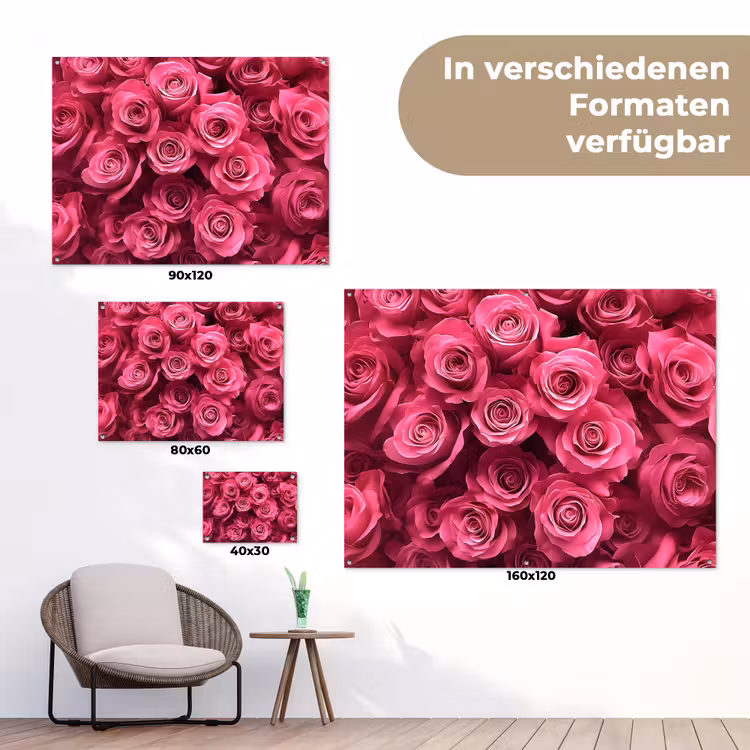 Rozen - Pink - Bloem tuinposter los doek klein -Xsfeer9_DE