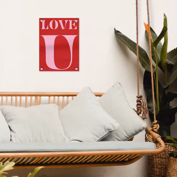 Rood - Love - Valentijn - Roze tuinposter los doek klein -sfeer7