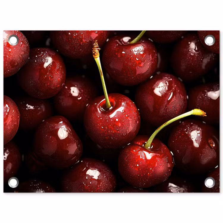 Rood - Fruit - Kersen tuinposter los doek klein -3d