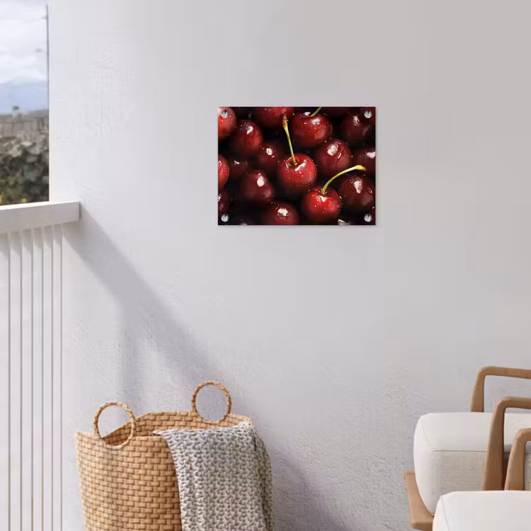 Rood - Fruit - Kersen tuinposter los doek klein -sfeer8