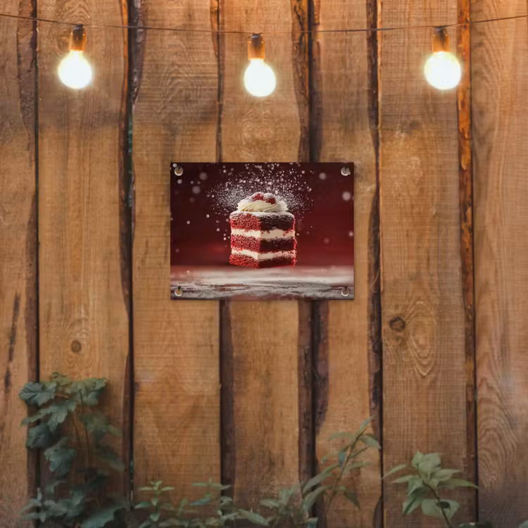 Rode - Velvet - Taart - Eten tuinposter los doek klein -sfeer1