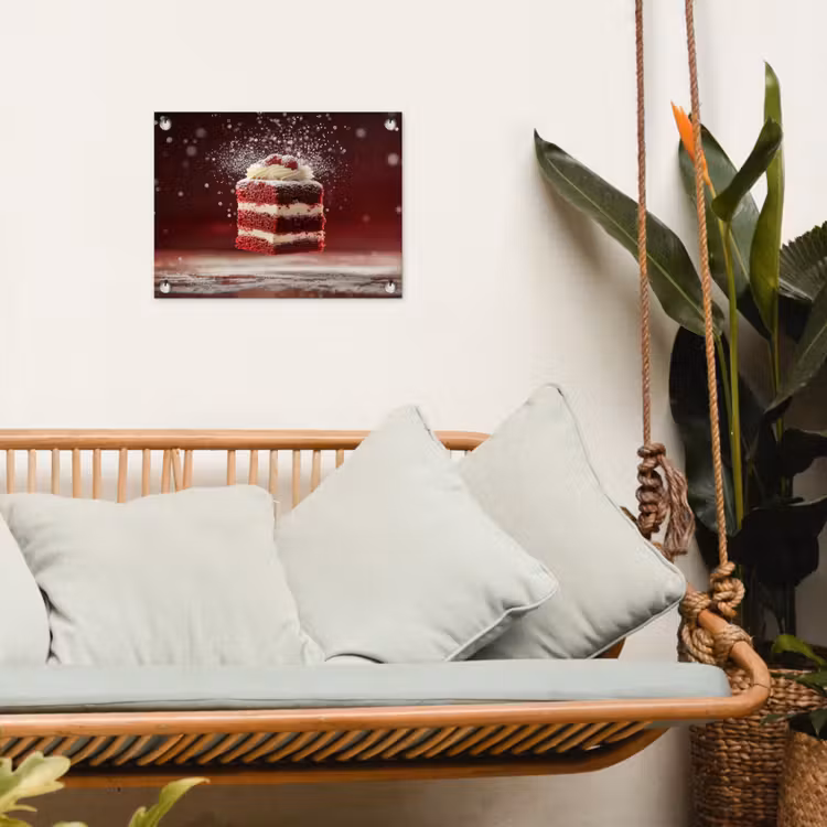 Rode - Velvet - Taart - Eten tuinposter los doek klein -sfeer7