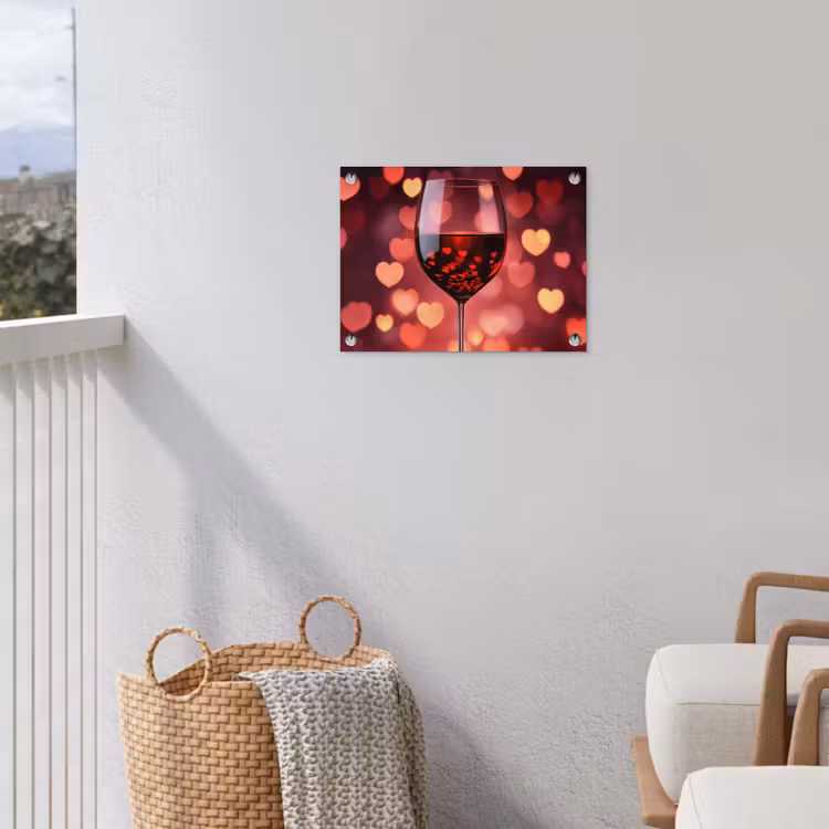 Rood - Wijn - Hartjes tuinposter los doek klein -sfeer8