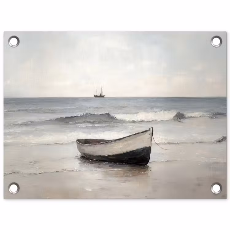 Roeiboot - Zee - Horizon tuinposter los doek klein -3d
