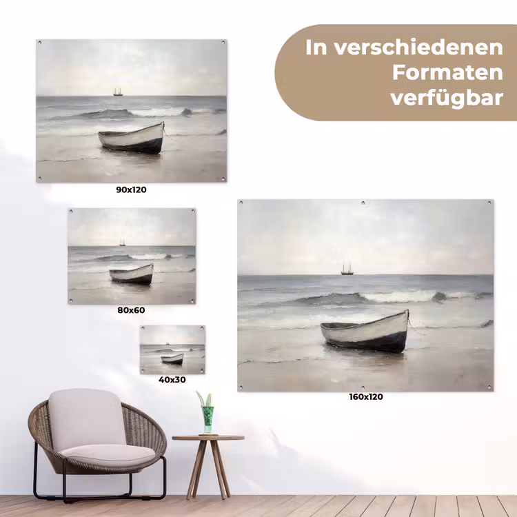 Roeiboot - Zee - Horizon tuinposter los doek klein -Xsfeer9_DE