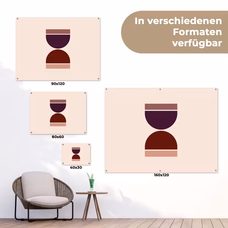 Zandloper - Symmetrisch - Rood - Paars tuinposter los doek klein -Xsfeer9_DE
