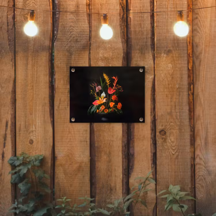 Schaal - Boeket - Bloemen tuinposter los doek klein -sfeer1