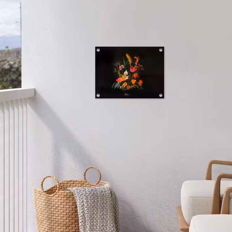 Schaal - Boeket - Bloemen tuinposter los doek klein -sfeer8