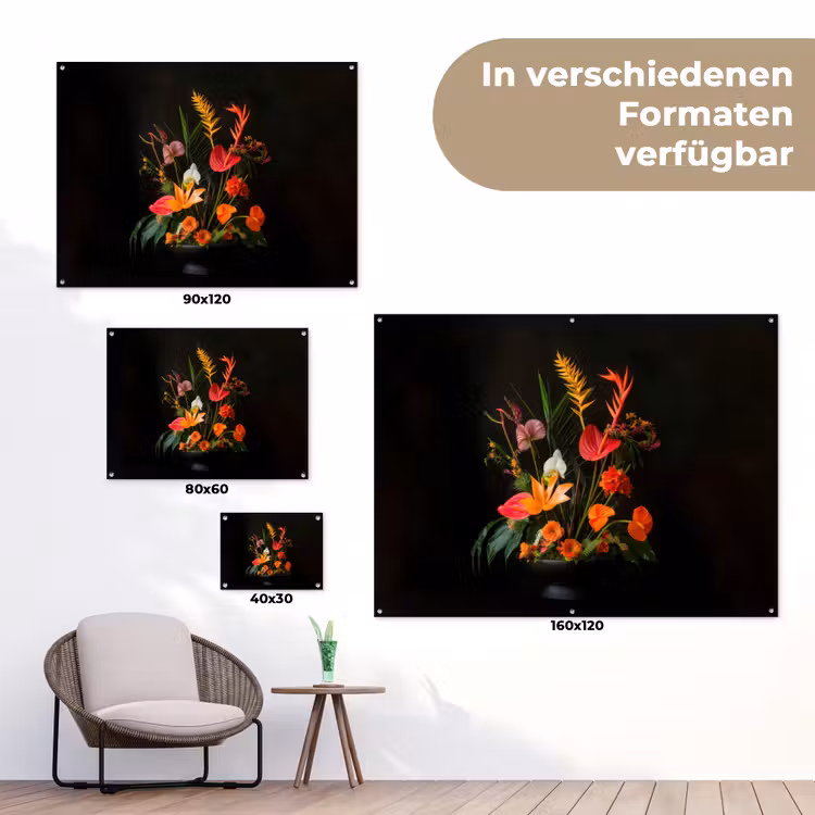 Schaal - Boeket - Bloemen tuinposter los doek klein -Xsfeer9_DE