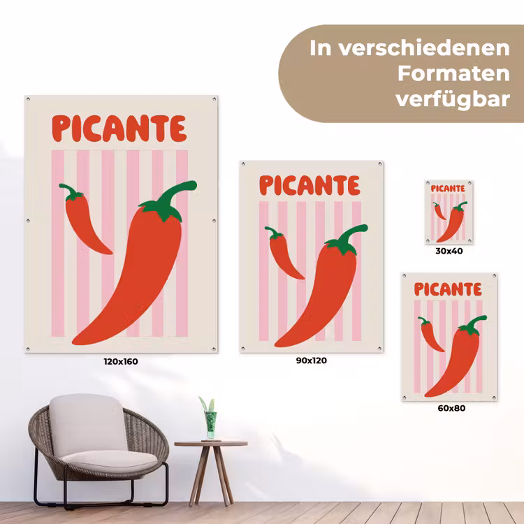 Pittig - Pepers - Rood tuinposter los doek klein -Xsfeer9_DE