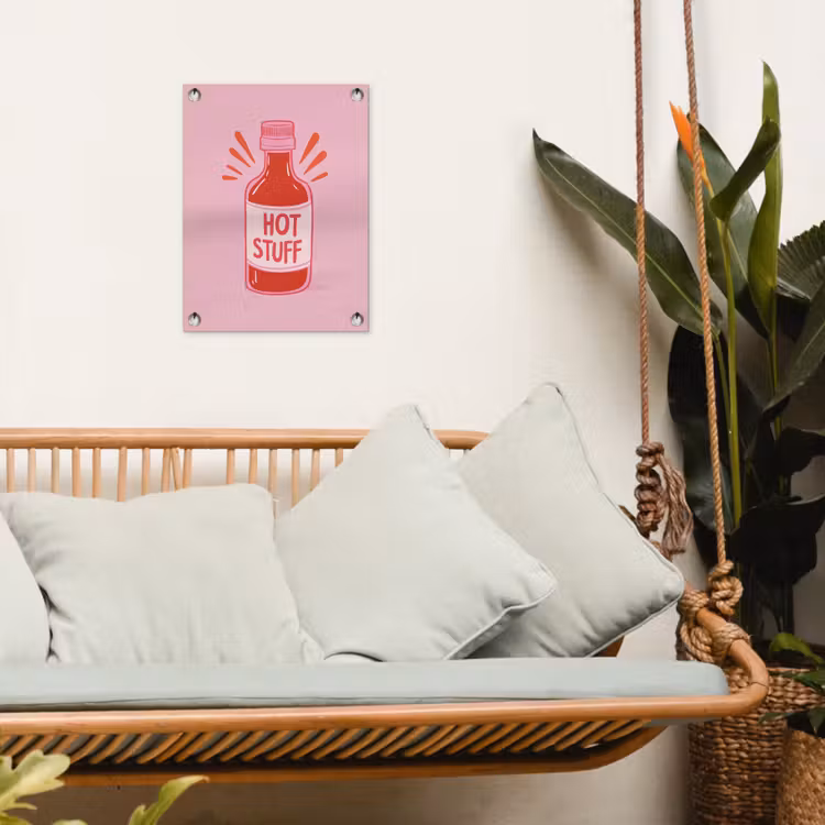 Pittig - Rood - Saus - Grafisch tuinposter los doek klein -sfeer7