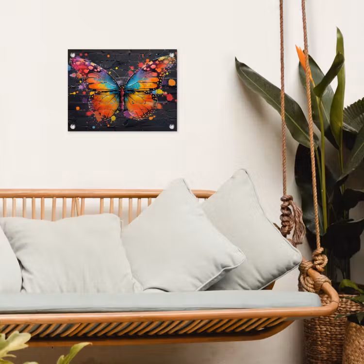 Vlinder van Kleuren tuinposter los doek klein -sfeer7