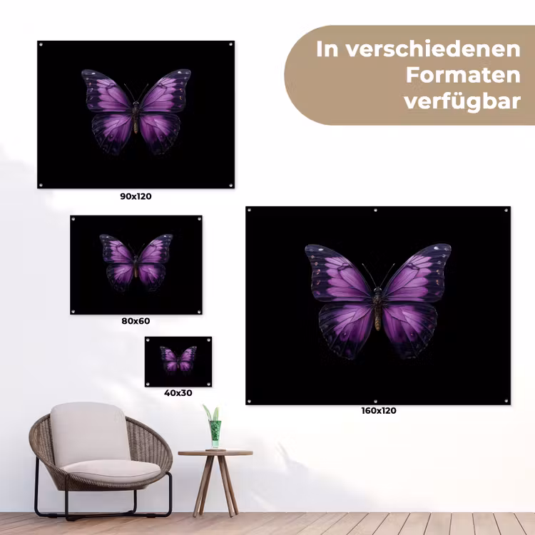 Vlinder - Paars - Levendig tuinposter los doek klein -Xsfeer9_DE