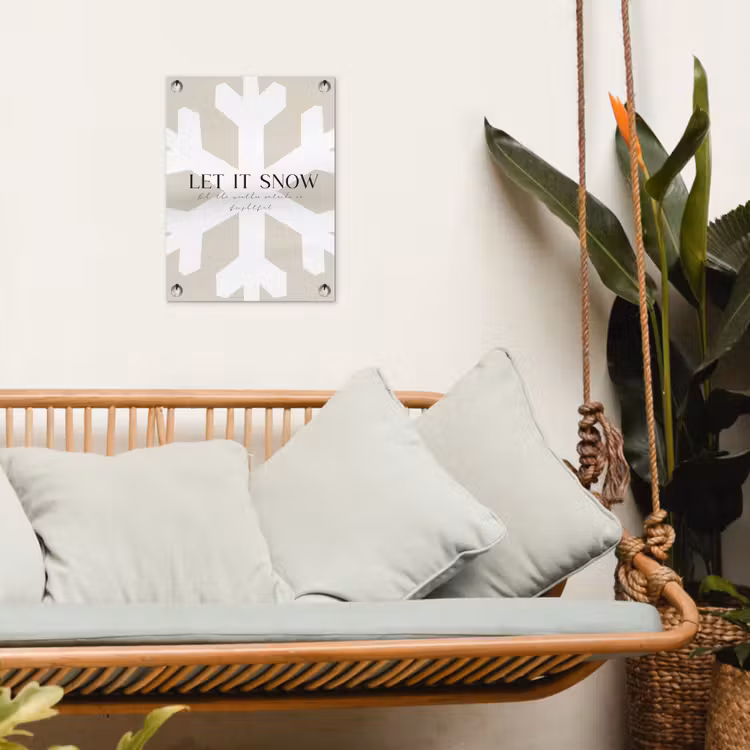 Sneeuw - Japandi - Winter - Decoratie tuinposter los doek klein -sfeer7