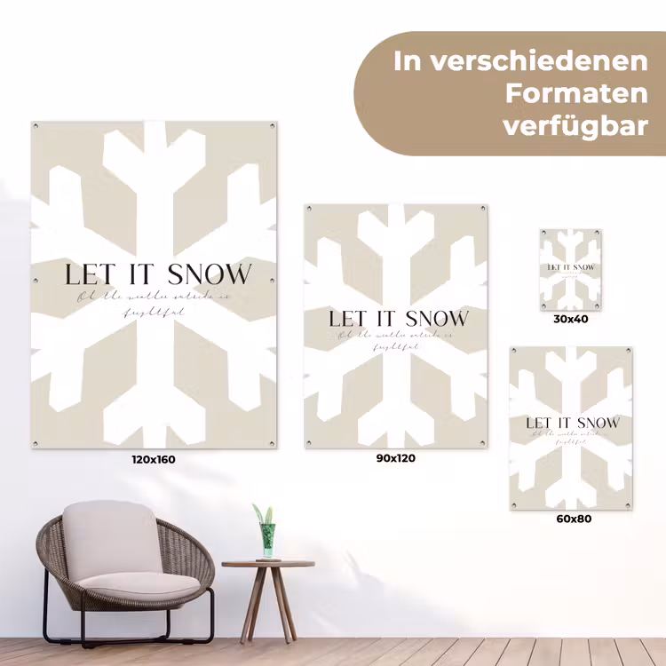 Sneeuw - Japandi - Winter - Decoratie tuinposter los doek klein -Xsfeer9_DE