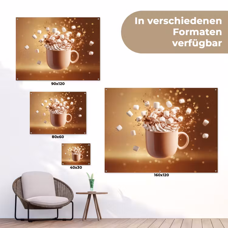Chocomelk - Drinken - Warm - Bruin tuinposter los doek klein -Xsfeer9_DE