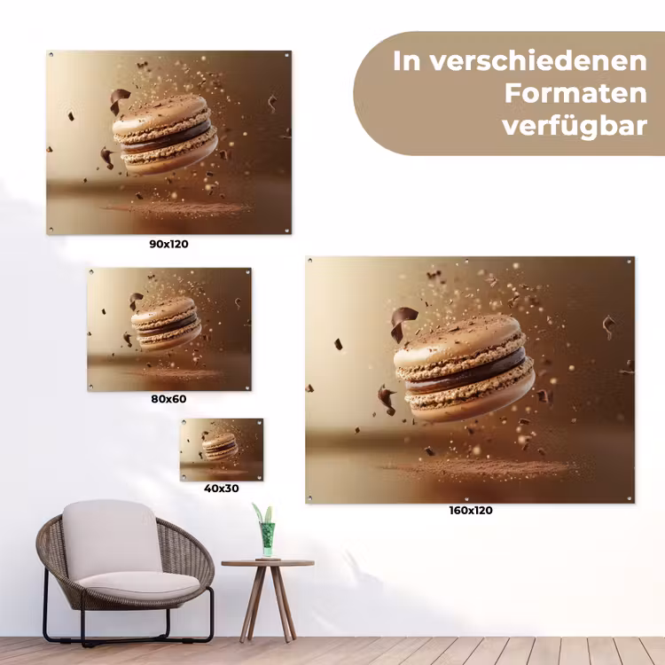 Chocolade - Macarons - Eten - Snoep tuinposter los doek klein -Xsfeer9_DE