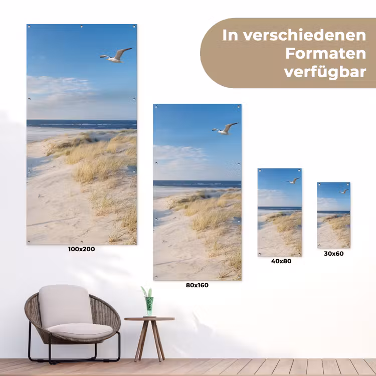 Mooie Strandvlucht tuinposter los doek klein -Xsfeer9_DE