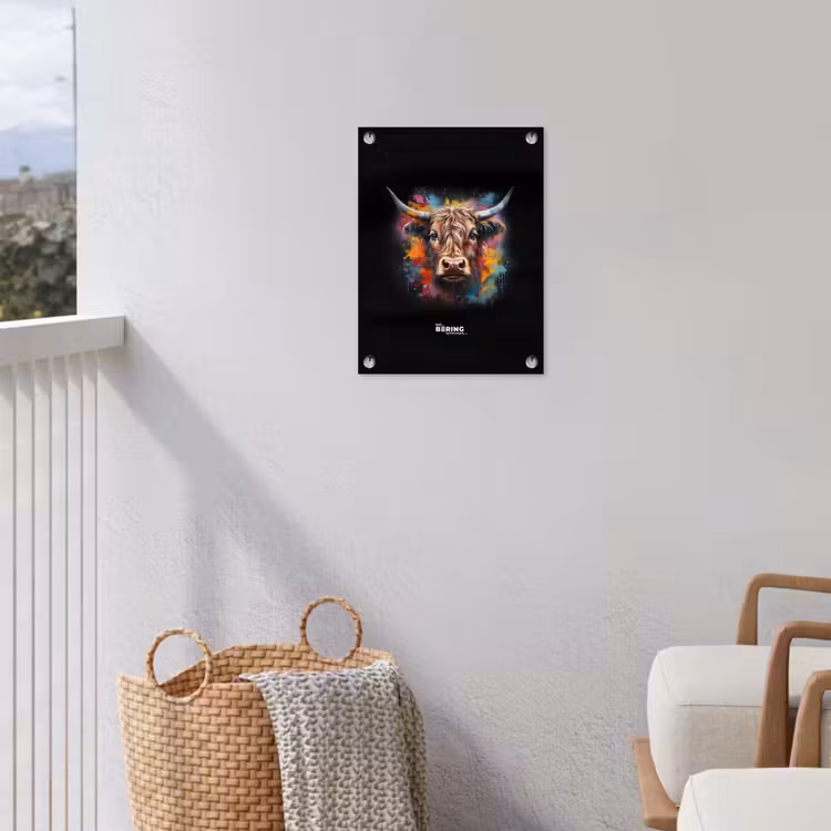 Schotse hooglander als graffiti art tuinposter los doek klein -sfeer8