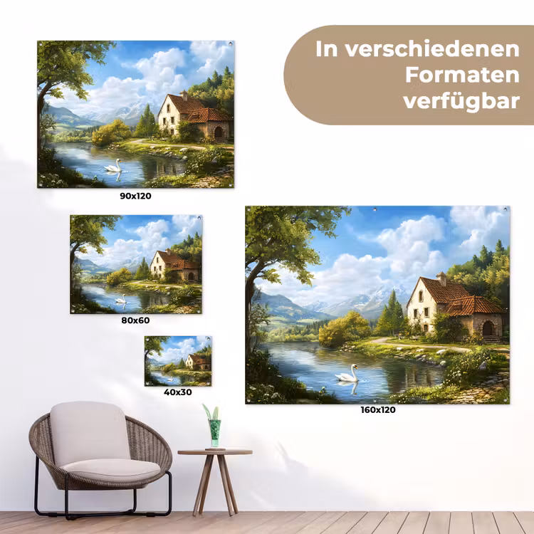 Zwaan - Bomen - Rust tuinposter los doek klein -Xsfeer9_DE