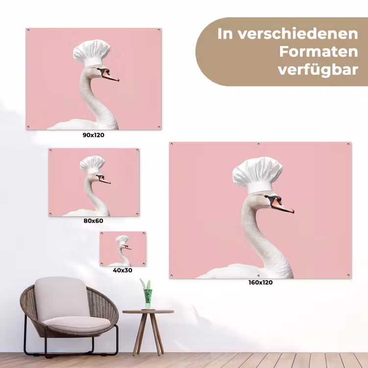 Zwaan - Koksmuts - Mooi - Klassiek tuinposter los doek klein -Xsfeer9_DE