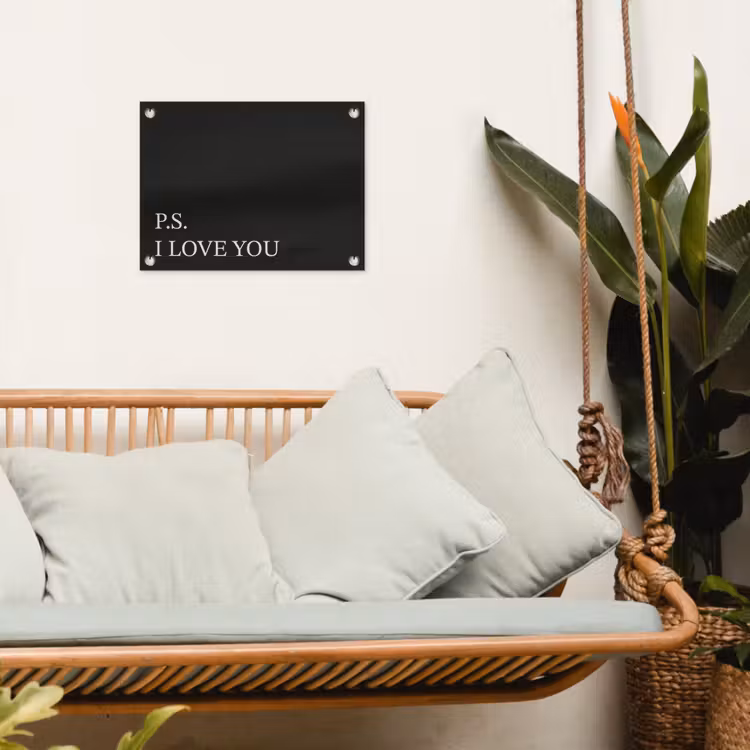 Zwart - Minimalistisch - Valentijn tuinposter los doek klein -sfeer7