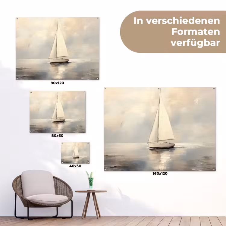 Zeilschip - Zee - Bewolkt tuinposter los doek klein -Xsfeer9_DE