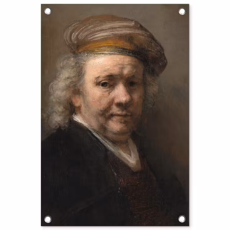 Zelfportret - Schilderij van Rembrandt van Rijn tuinposter los doek klein -3d