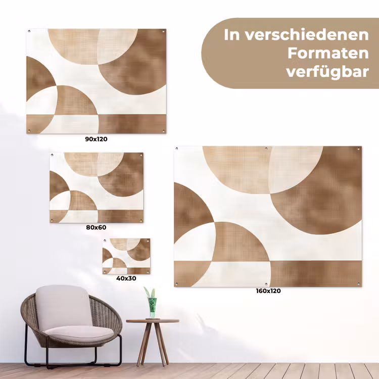 Snijdende cirkels - Overlappende vlakken tuinposter los doek klein -Xsfeer9_DE