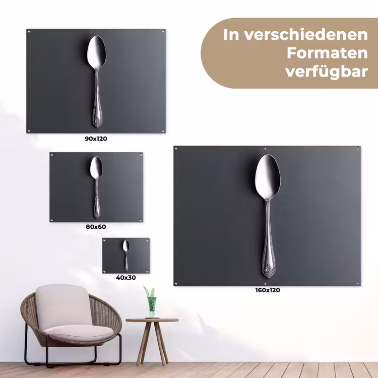 Zilver - Metaal - Lepel tuinposter los doek klein -Xsfeer9_DE