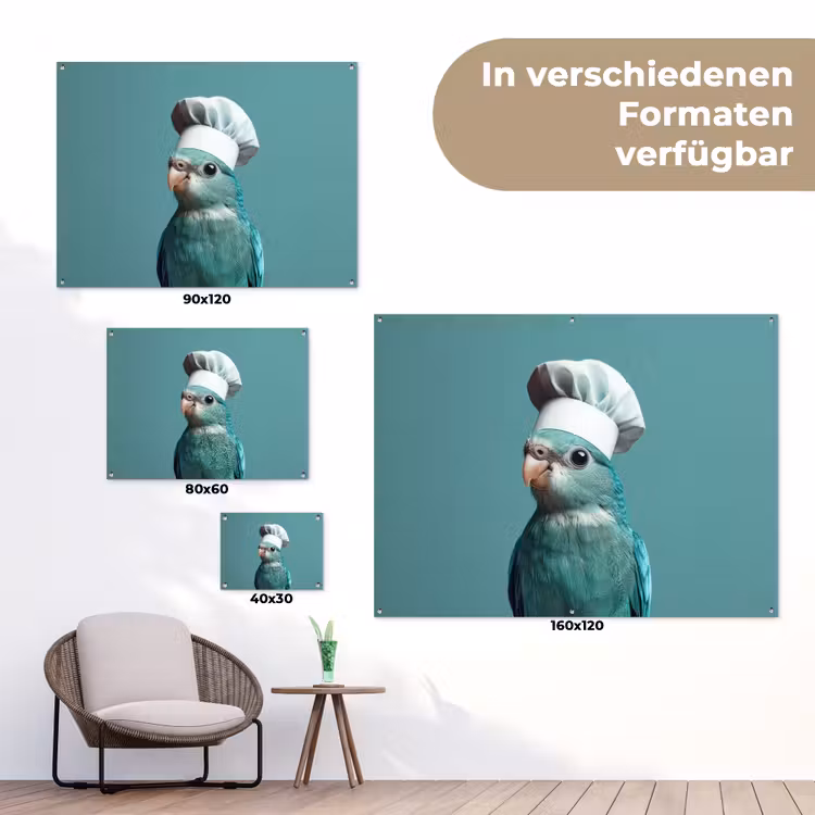 Parkiet - Vogel - Koksmuts - Cute tuinposter los doek klein -Xsfeer9_DE