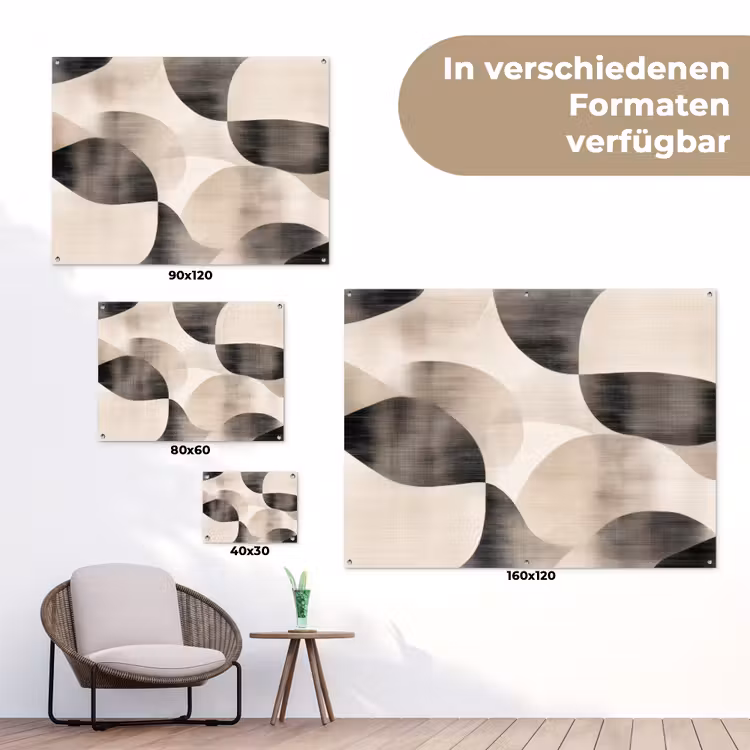 Grillige vormen - Subtiele overgangen - Dynamisch tuinposter los doek klein -Xsfeer9_DE