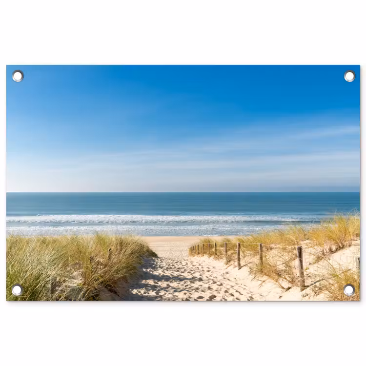 Zomerse Stranddag tuinposter los doek klein -3d
