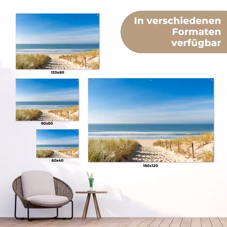 Zomerse Stranddag tuinposter los doek klein -Xsfeer9_DE