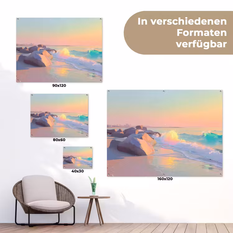 Zomerlicht - Strand - Fonkelende accenten tuinposter los doek klein -Xsfeer9_DE