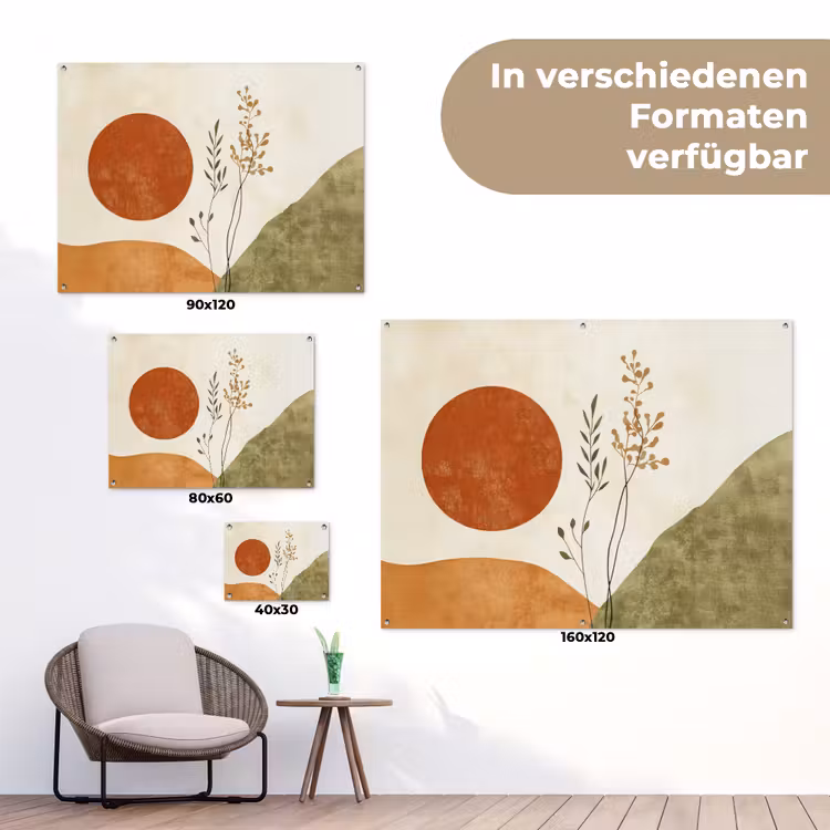 Zon - Abstract - Takken - Oranje tuinposter los doek klein -Xsfeer9_DE