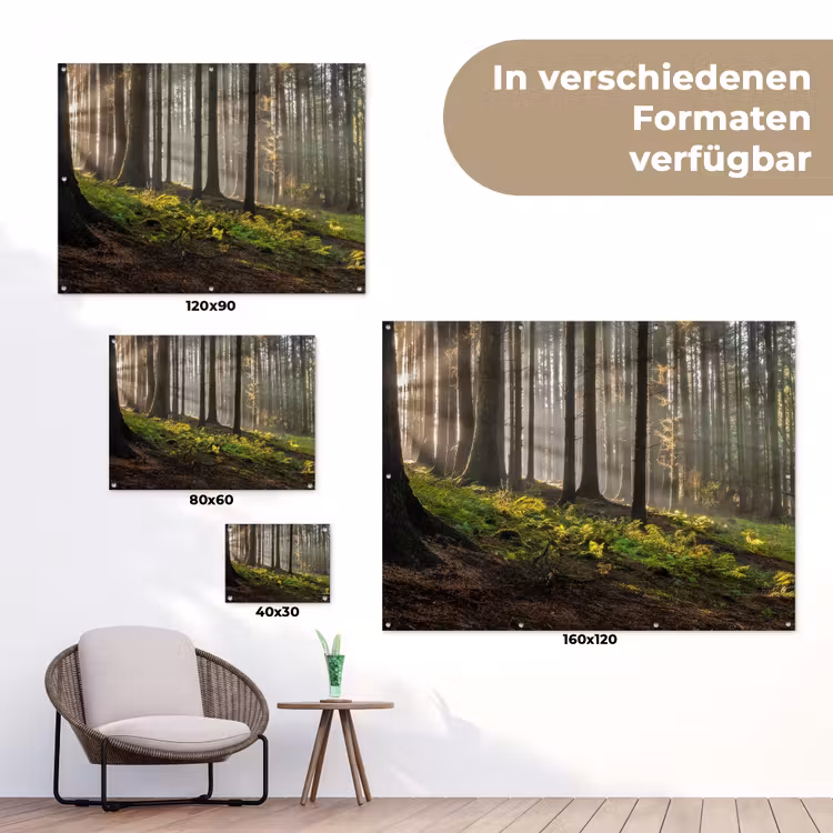 Zon - Takken - Bomen - Bos - Natuur tuinposter los doek klein -Xsfeer9_DE