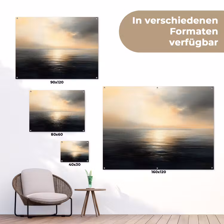 Zon - Horizon - Zee tuinposter los doek klein -Xsfeer9_DE