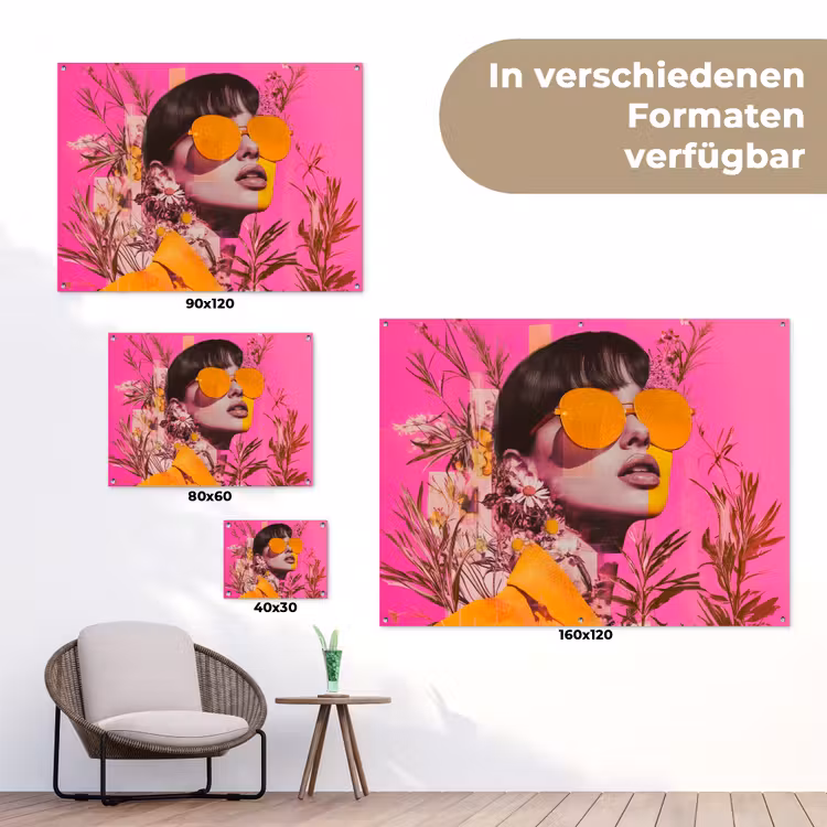 Zonnebril - Oranje - Vrouw - Planten tuinposter los doek klein -Xsfeer9_DE